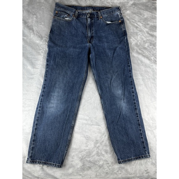 Levi's Men's 550 Relaxed Fit Dark Wash,‎ 100% Cotton Blue Jeans 38x30 - Picture 1 of 8